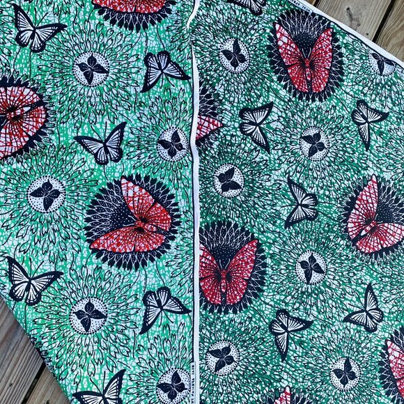 Vintage Fabric Real African Print Butterfly Butterflies Clothes Crafts 44" Wide - Picture 5 of 5